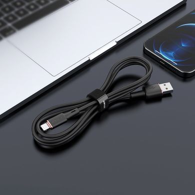 Кабель ACEFAST C2-02 USB to iP 2.4A, 1.2m, silicone, zinc connectors, Black (AFC2-02B) [802310]