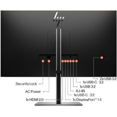 Монітор TFT 31.5" HP E32K G5, 4K UHD, IPS, HDMI, DP, USB-C, RJ-45, HAS, колонки, чорний (6N4D6AA) [400491]