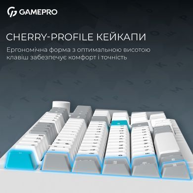 Клавіатура бездротова GamePro Asgard Drakkar Keychron Super Red Switch White (MK305WH) [616475]
