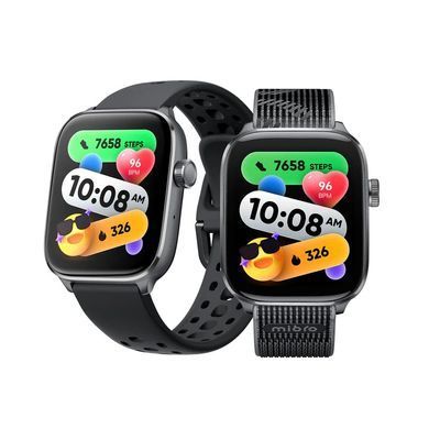 Смарт-годинник Mibro Fit 44мм, 1.75", 390x450, AMOLED, BT 5.3, GPS, 5 ATM, чорний (XPAW027B) [113704]