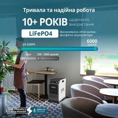 Портативна електростанція Konner&Sohnen KS 5200PS, 5200Вт, 5120Вт&middot;год, LifePo4, UPS, 56кг (KS5200PS-NEW) [112439]
