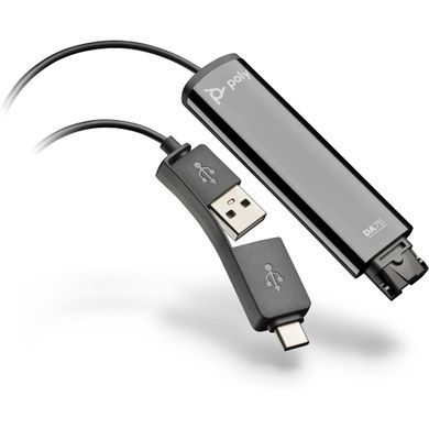 Перехідник Poly DA75 USB > QD для гарнітур EncorePro, USB-A, USB-C, чорний (786C6AA) [108583]