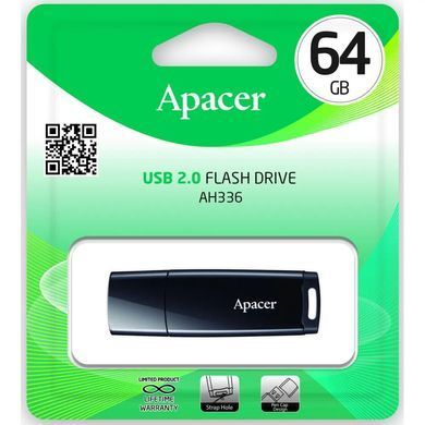 Флеш-накопичувач USB 64GB Apacer AH336 Black (AP64GAH336B-1) [607078]