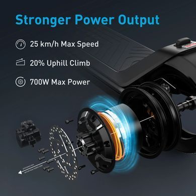 Електросамокат NIU KQi3 Pro Black 9.5", 350(700)W, 10.4Ah, 50km, 25km/h, 20%, App, 20,3 kg (K3P31EB1E11) [806650]