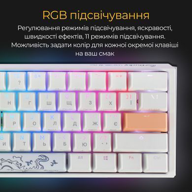 Клавіатура Ducky One 3 Mini Cherry MX Brown RGB UA USB White (DKON2161ST-BUAPXPWWWSC1) [614132]