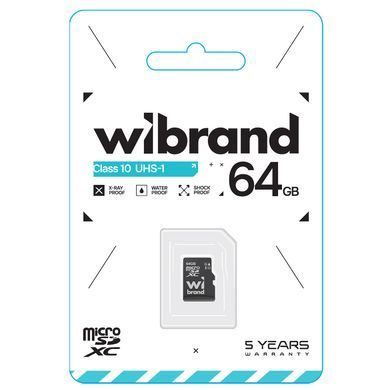 Карта пам'яті microSDXC (UHS-1) Wibrand 64Gb class 10 (WICDXU1/64GB) [802826]