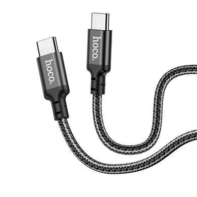 Кабель HOCO X14 Type-C to Type-C 60W, 1m, nylon, aluminum connectors, Black (6931474752215) [802512]