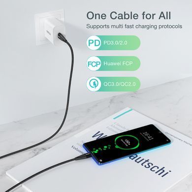 Кабель Choetech USB Type-C - USB Type-C (M/M) 100W, 1 м Black (XCC-1008) [619610]