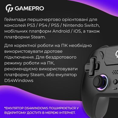 Геймпад GamePro із зарядною станцією Black (GPS20BDOC) [615833]