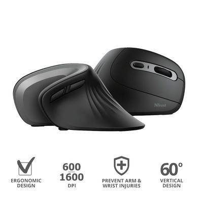 Миша Trust Verro Ergonomic, WL, чорний (23507_TRUST) [103940]