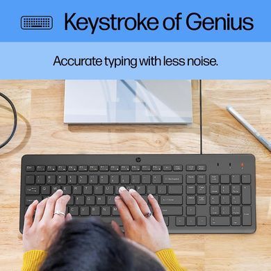 Комплект клавіатура та миша НР 150, USB-A, EN/UK, чорний (240J7AA) [103571]