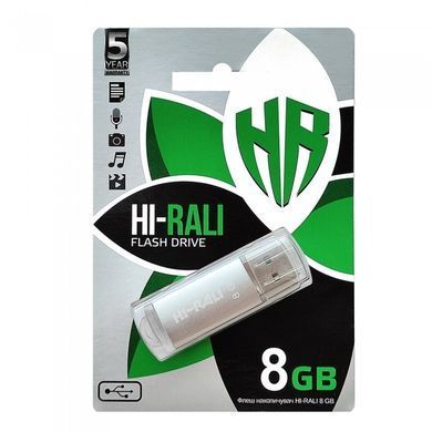 Флеш-накопичувач USB 8GB Hi-Rali Rocket Series Silver (HI-8GBVCSL) [607152]