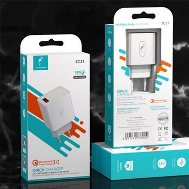 Зарядний пристрій SkyDolphin SC31 QC3.0 (1USB, 3.5A) White (SDMZP-000154) [603290]