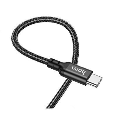 Кабель HOCO X14 Type-C to Type-C 60W, 1m, nylon, aluminum connectors, Black (6931474752215) [802512]