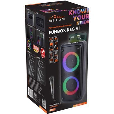 Акустична система 1.0 Media-Tech 40W, Bluetooth/AUX/microSD/MP3/USB/TWS/КАРАОКЕ/LED чорна (MT3181) [405183]
