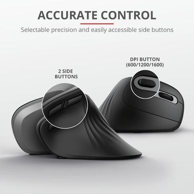 Миша Trust Verro Ergonomic, WL, чорний (23507_TRUST) [103940]