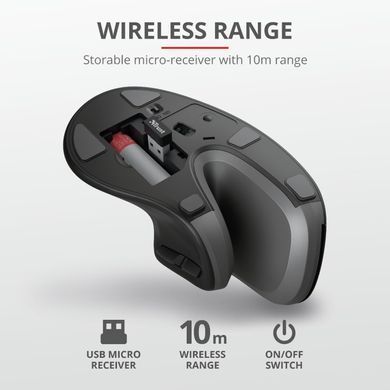 Миша Trust Verro Ergonomic, WL, чорний (23507_TRUST) [103940]