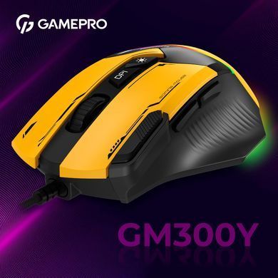 Миша GamePro GM300BL Yellow-Black (GM300Y) [609387]