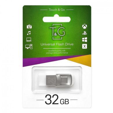Флеш-накопичувач USB 2.0 32GB Type-C T&G 104 Metal Series Silver (TG104TC-32G) [614257]