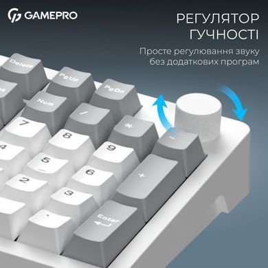 Клавіатура бездротова GamePro Asgard Drakkar Keychron Super Red Switch White (MK305WH) [616475]