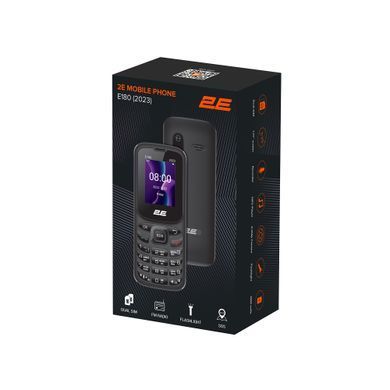 Мобільний телефон 2E E180 2023 1.77" 2SIM, 1000мА&bull;год, чорний (688130251044) [101227]