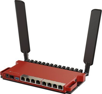 Маршрутизатор Mikrotik, WiFi6 2.4GHz 802.11b/g/n/ax, 800MHz CPU, 512MB RAM, 8x1G E (L009UiGS-2HaxD-IN) [402077]