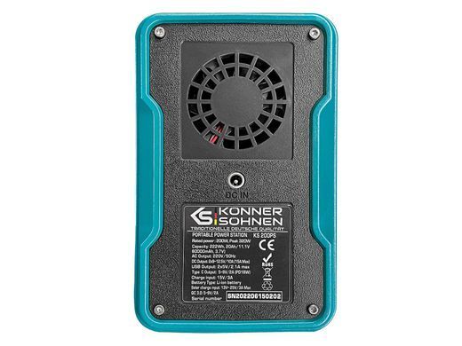 Портативна електростанція Konner&Sohnen KS 200PS, 200Вт, 222 Вт/год, літій-іонна, 2.4кг (KS200PS) [110384]