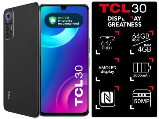 TCL Смартфон 30 (T676H) 4/64GB 2SIM Tech Black (T676H-2ALCUA12)