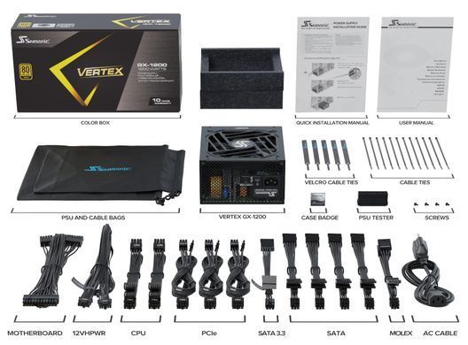 Блок живлення ATX 1200W SEASONIC (VERTEX GX 1200-ATX31) [501550]