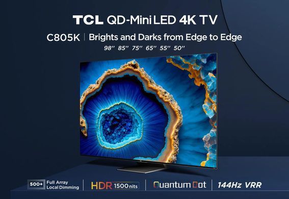 Телевізор 98" TCL MiniLED 4K 144Hz Smart Google TV Titan ONKYO sound (98C805K) [111213]