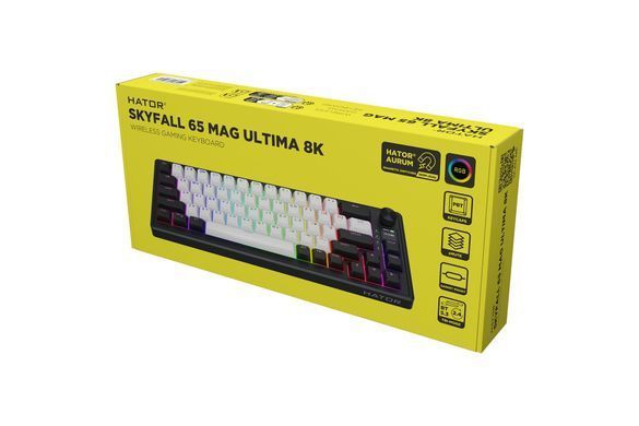 Клавіатура бездротова Hator Skyfall 65 MAG Ultima 8K Wireless Black/White (HTK3860UA) [617732]