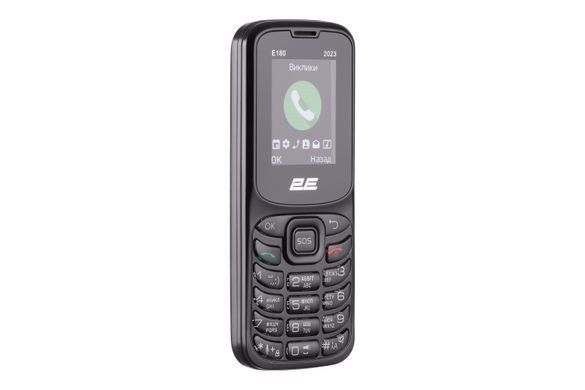 Мобільний телефон 2E E180 2023 1.77" 2SIM, 1000мА&bull;год, чорний (688130251044) [101227]