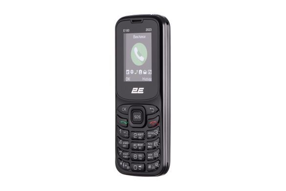 Мобільний телефон 2E E180 2023 1.77" 2SIM, 1000мА&bull;год, чорний (688130251044) [101227]