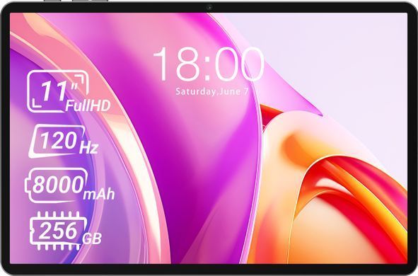 Планшет Teclast T50 Plus (2025) 11" 6ГБ, 256ГБ, LTE, 8000мА&bull;год, Android, сірий (6940709688403) [114338]