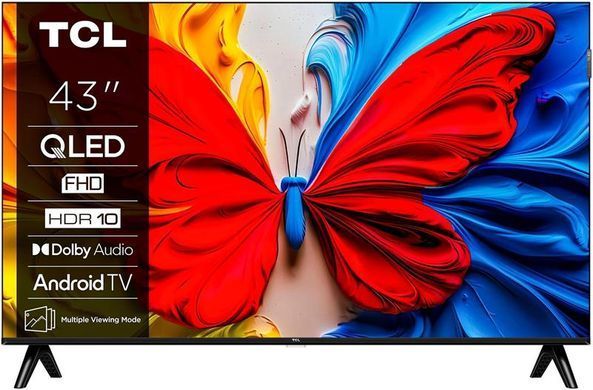 Телевізор 43" TCL QLED FHD 60Hz Smart Android TV Black (43S59K) [114182]