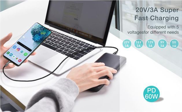 Кабель Choetech USB Type-C - USB Type-C (M/M) 100W, 1 м Black (XCC-1008) [619610]