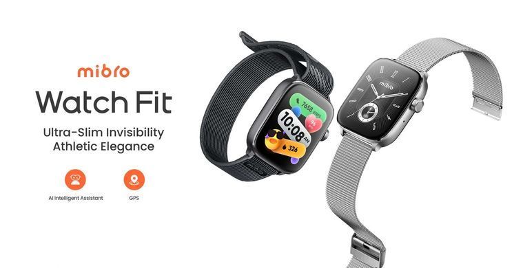 Смарт-годинник Mibro Fit 44мм, 1.75", 390x450, AMOLED, BT 5.3, GPS, 5 ATM, чорний (XPAW027B) [113704]