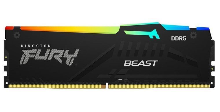 Пам'ять ПК Kingston DDR5 64GB KIT (32GBx2) 5200 FURY Beast RGB (KF552C40BB2AK2-64) [108073]