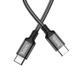 Кабель HOCO X14 Type-C to Type-C 60W, 1m, nylon, aluminum connectors, Black (6931474752215) [802512], фото 1
