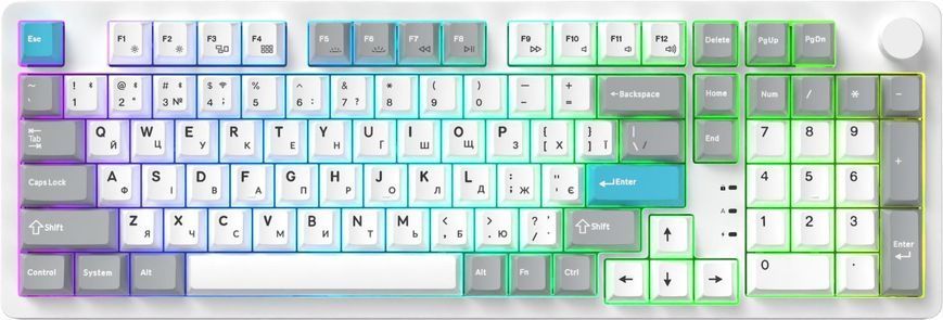 Клавіатура бездротова GamePro Asgard Drakkar Keychron Super Red Switch White (MK305WH) [616475]