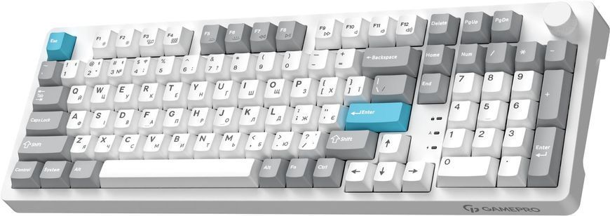 Клавіатура бездротова GamePro Asgard Drakkar Keychron Super Red Switch White (MK305WH) [616475]