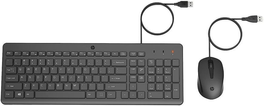Комплект клавіатура та миша НР 150, USB-A, EN/UK, чорний (240J7AA) [103571]
