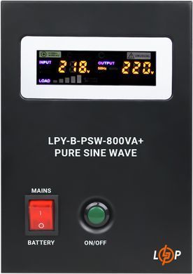 Джерело безперебійного живлення LogicPower LPY-B-PSW-800VA+ (560Вт)5A/15A, з правильною синусоїдою 12V (LP4150) [610723]