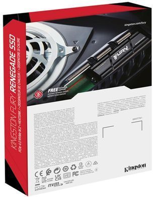 Накопичувач SSD 1TB Kingston Fury Renegade with Heatsink M.2 2280 PCIe 4.0 x4 NVMe 3D TLC (SFYRSK/1000G) [607906]