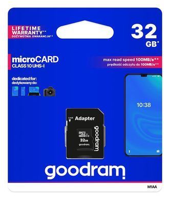 Карта пам`ятi MicroSDHC 32GB UHS-I Class 10 Goodram + SD-adapter (M1AA-0320R12) [606929]