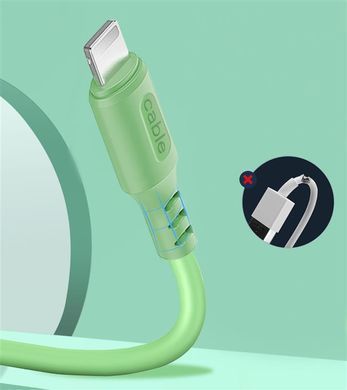 Кабель ColorWay USB - Lightning (M/M), soft silicone, 2.4 А, 1 м, Green (CW-CBUL042-GR) [603842]