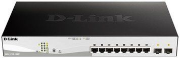 Комутатор D-Link 8xGE PoE, 2xSFP, 130Вт (DGS-1210-10MP/FL) [15030]