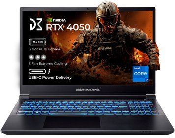 Ноутбук Dream Machines RG4050-15 15.6FHD IPS, Intel i7-14700HX, 32GB, F1TB, NVD4050-6, DOS, чорний (RG4050-15UA38) [10092]