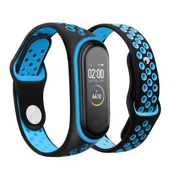 Ремінець BeCover Nike Style для Xiaomi Mi Smart Band 5/Mi Smart Band 6 Black-Blue (705150) [604605]