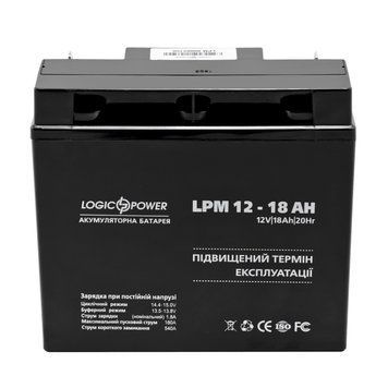 Акумуляторна батарея LogicPower LPM 12V 18AH (LPM 12 - 18 AH) AGM (LP4133) [618749]